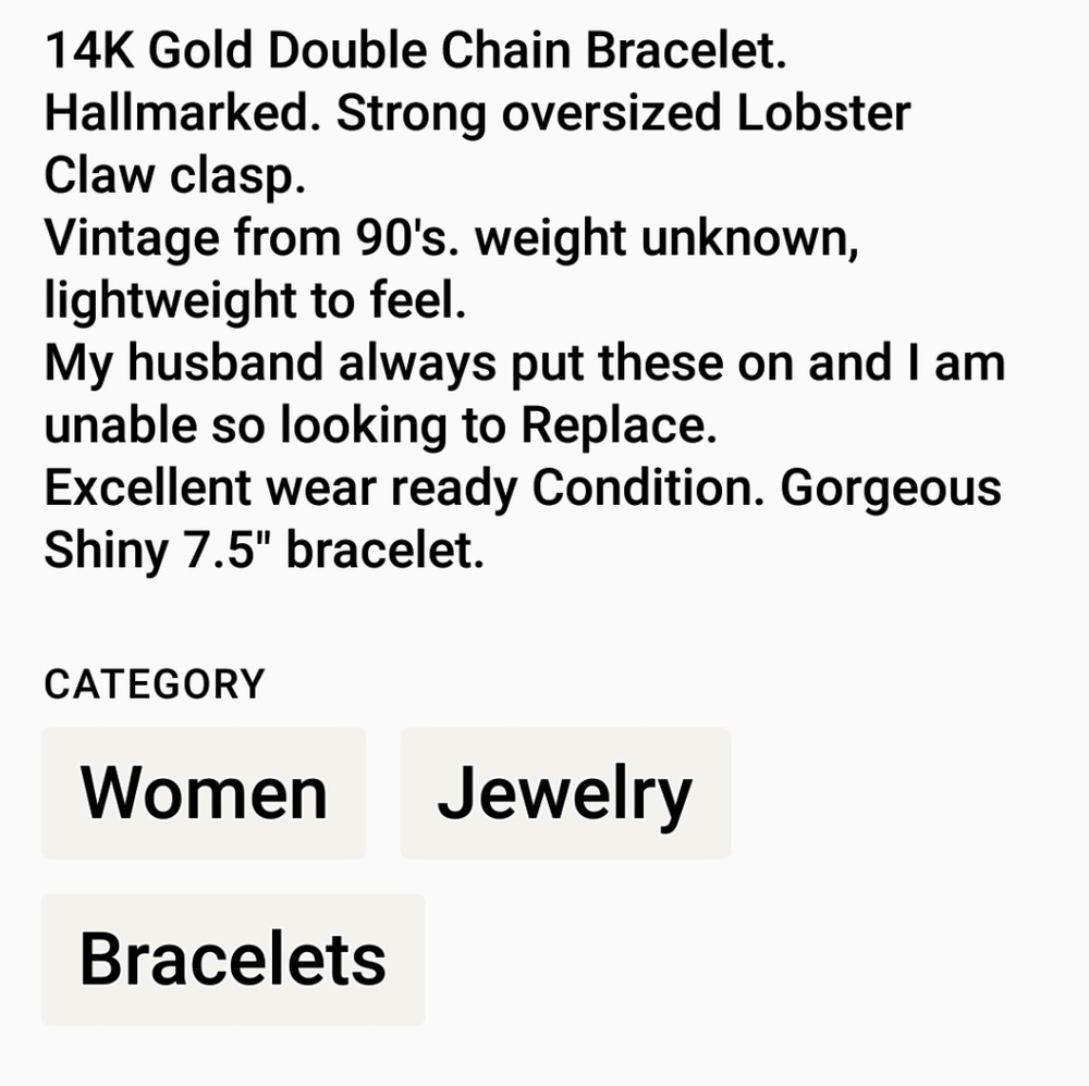 14K Peruvian Gold Double Chain Bracelet - Picture 2 of 4